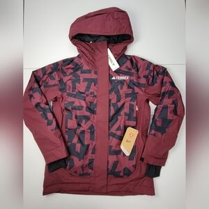 Adidas Womens TERREX Xperior 2L Insulated RAIN.RDY Jacket Maroon IB1070 Sz S New